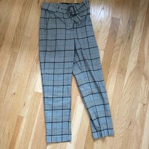 Black plaid babaton belted pants